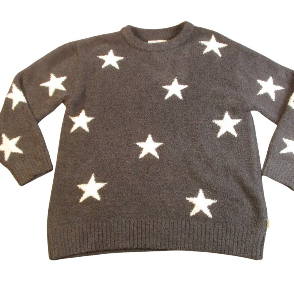 Gelato Pique Powder Star Jacquard Sweater Women Small Medium Charcoal Grey